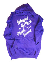 Load image into Gallery viewer, Blessed Black &amp; Highly Favored Hoodie
